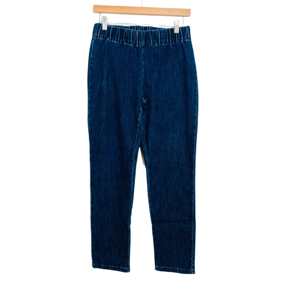 Soft Surroundings Pull On Jeans Dark Wash Straight Leg Size Small Petite